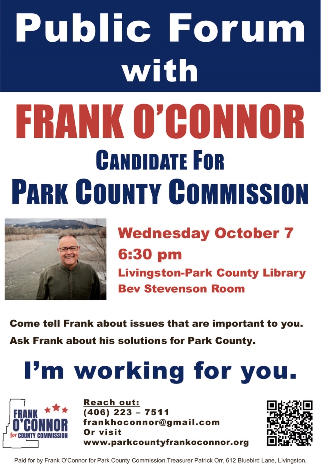 Meet a County Candidate, Public Forum with Frank O'Connor - Oct. 7, 2026