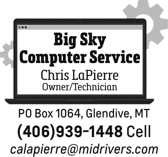 Fix Your Computer Today, Big Sky Computer Service, Glendive, MT