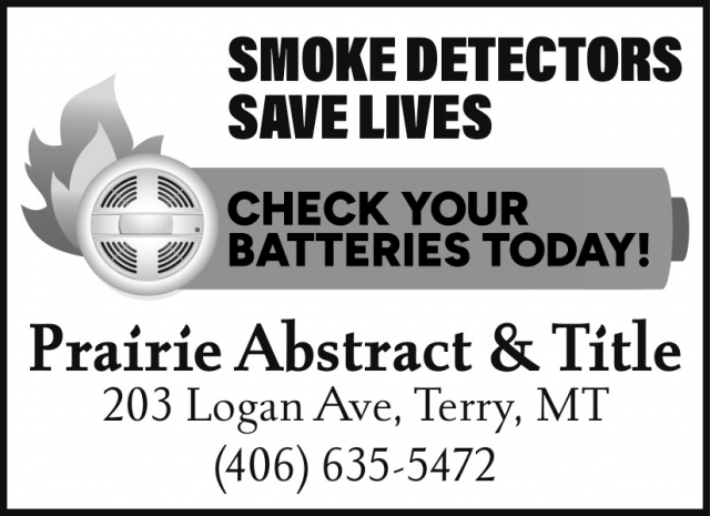 Smoke Detectors Save Lives, Prairie Abstract & Title, Terry, MT