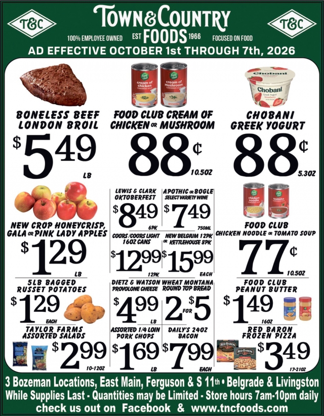 Great Deals While Supplies Last, Town & Country Foods - Bozeman, Bozeman, MT