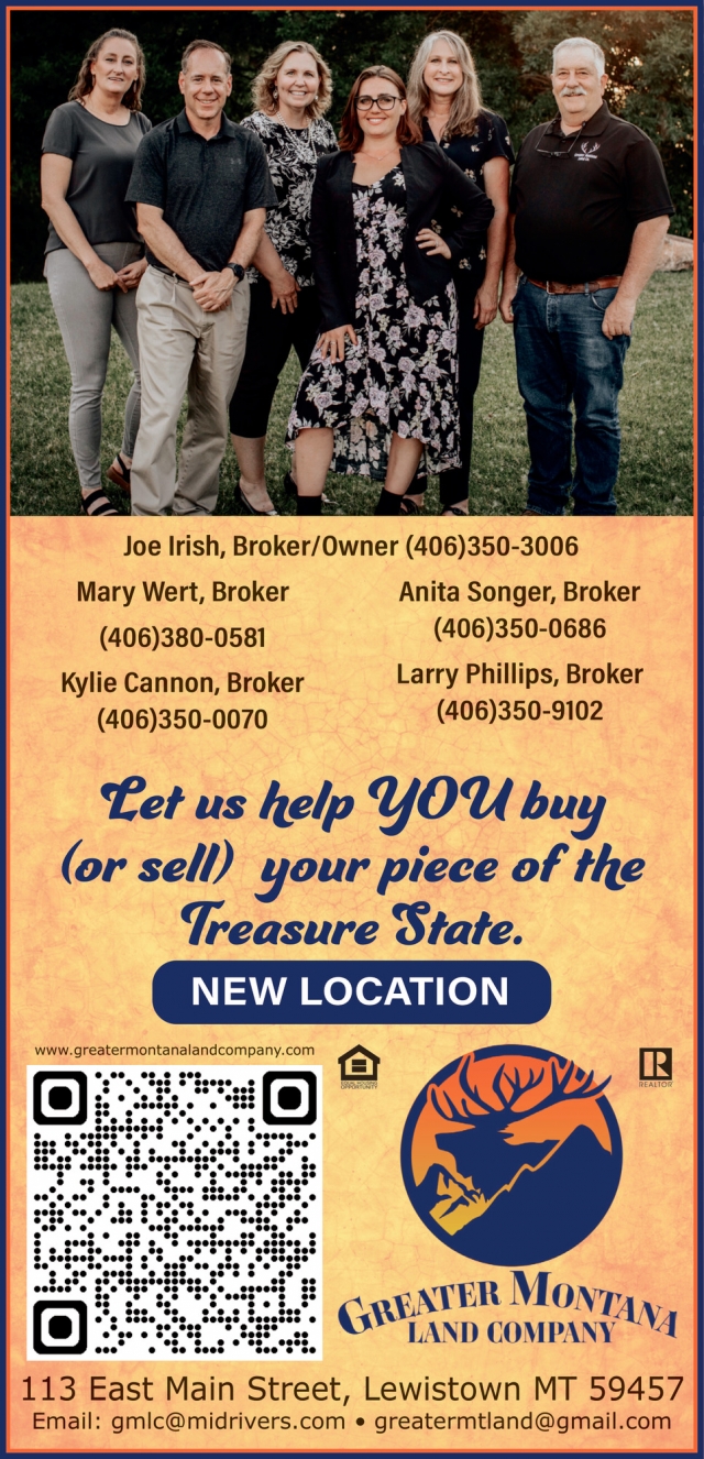 Expert Land Brokers, Greater MT Land Company, Lewistown, MT
