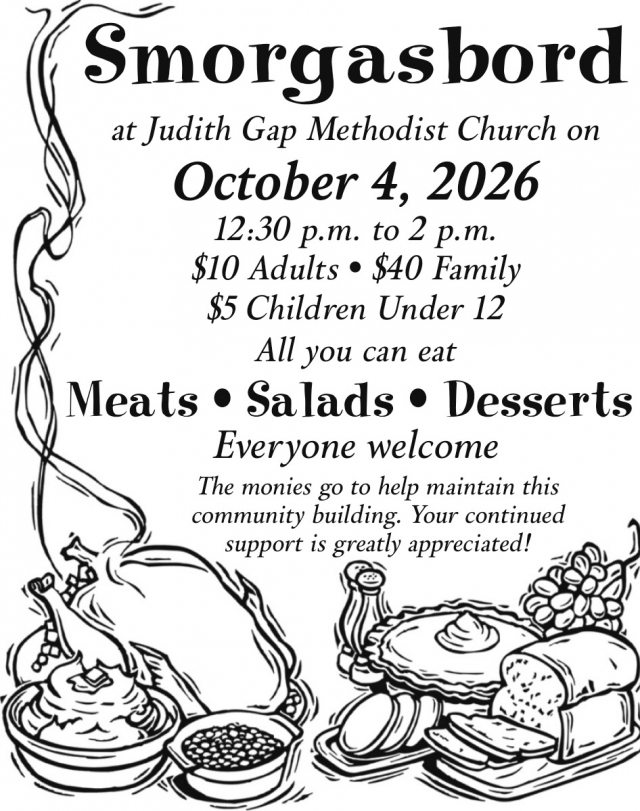 Smorgasbord, Judith Gap Methodist Church, Judith Gap, MT