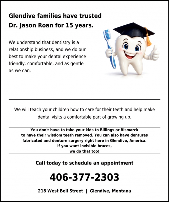 Trusted Dentist, 15 Years, Rimrock Dental Clinic, Glendive, MT