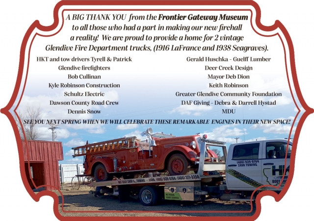 Thank You Community!, Frontier Gateway Museum, Glendive, MT