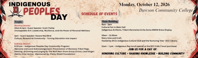 Join Indigenous Peoples Day, Dawson Community College, Glendive, MT