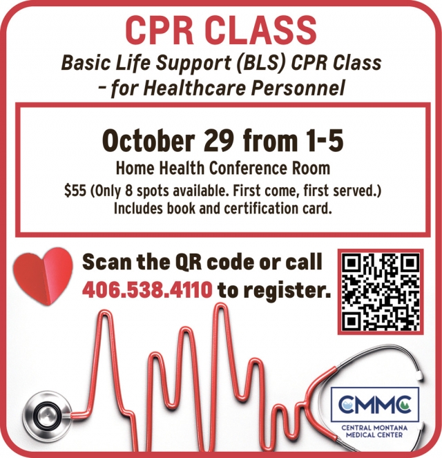 Register for CPR Class Now, Central Montana Medical Center, Lewistown, MT