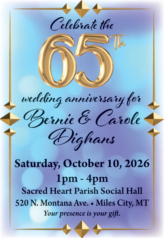 65th Wedding Anniversary, Bernie & Carole Dighans