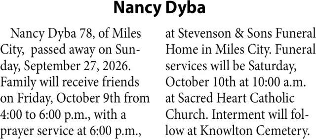 In Loving Memory, Nancy Dyba
