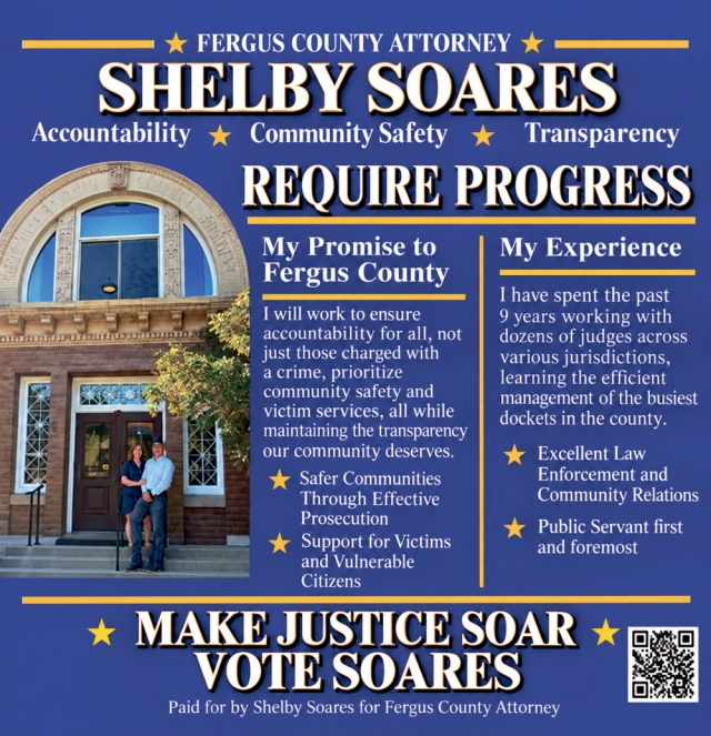 Vote for Fergus County Attorney, Shelby Soares