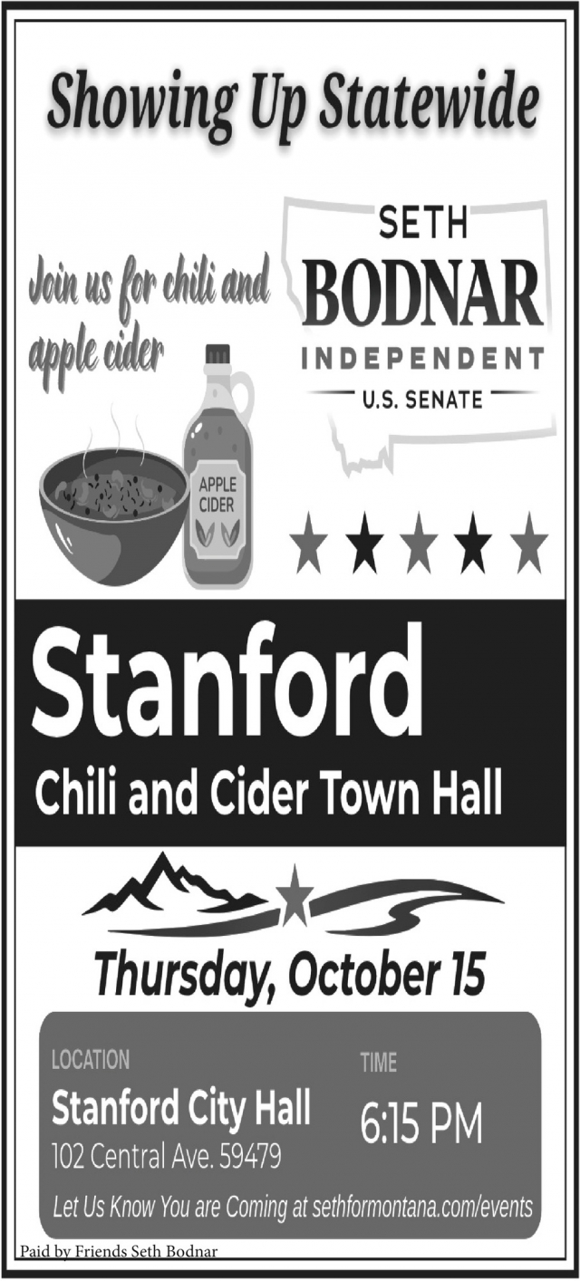 Meet Your Candidate, Chili and Cider Town Hall - Oct. 15, 2026