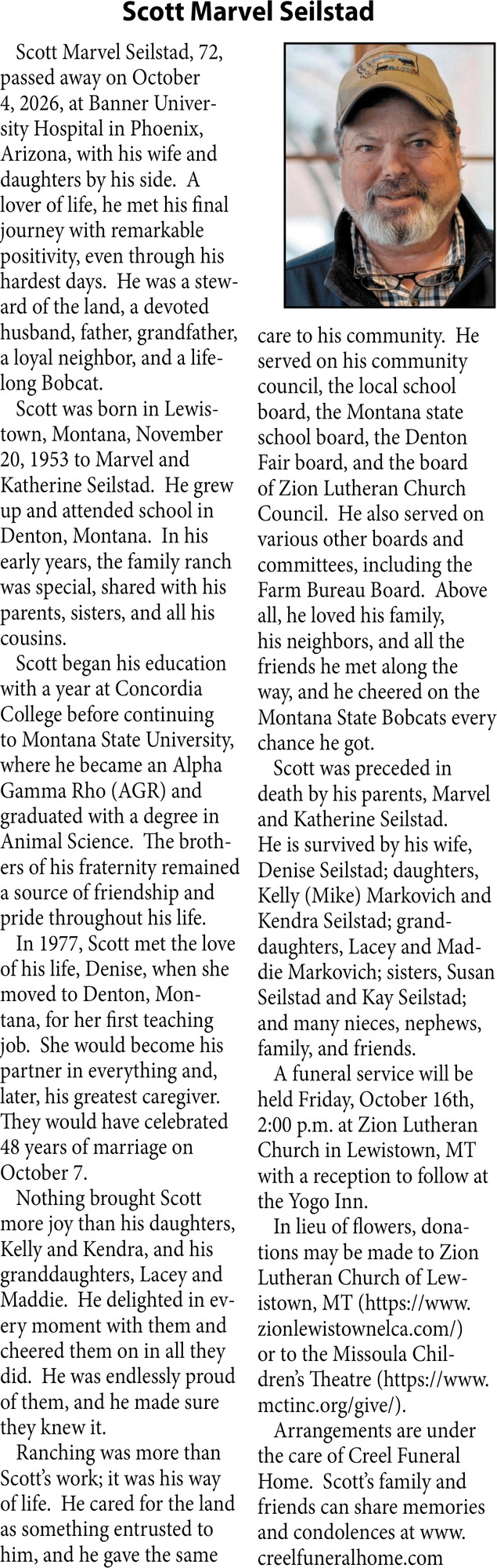 Celebration of Life, Scott Marvel Seilstad