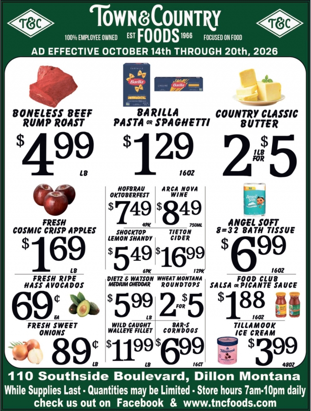 Huge Grocery Savings Inside, Town & Country Foods - Dillon, Dillon, MT