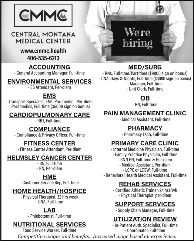 General Accounting Manager, Central Montana Medical Center, Lewistown, MT