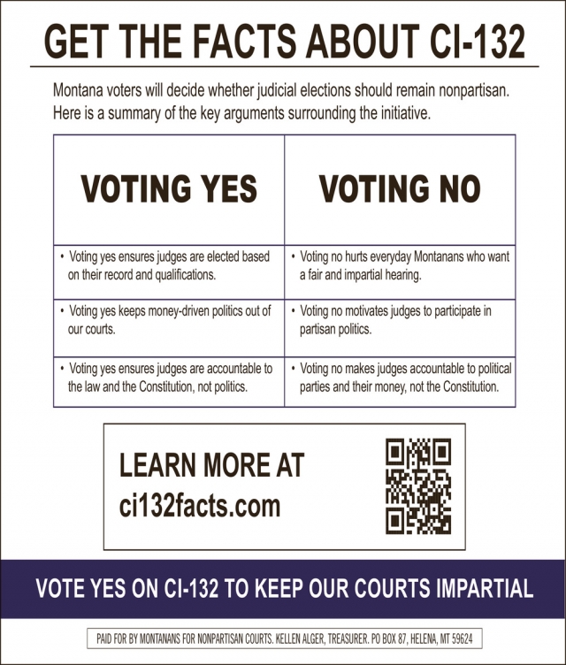 Get the Facts on CI-132       , Montanans for Nonpartisan Courts, Helena, MT