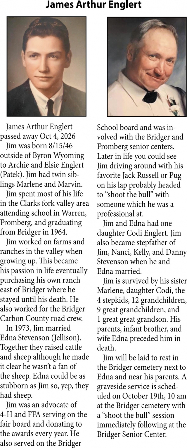 In Loving Memory, James Arthur Englert