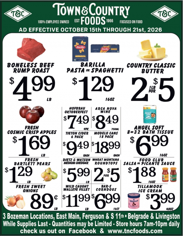 Great Deals While Supplies Last, Town & Country Foods - Bozeman, Bozeman, MT