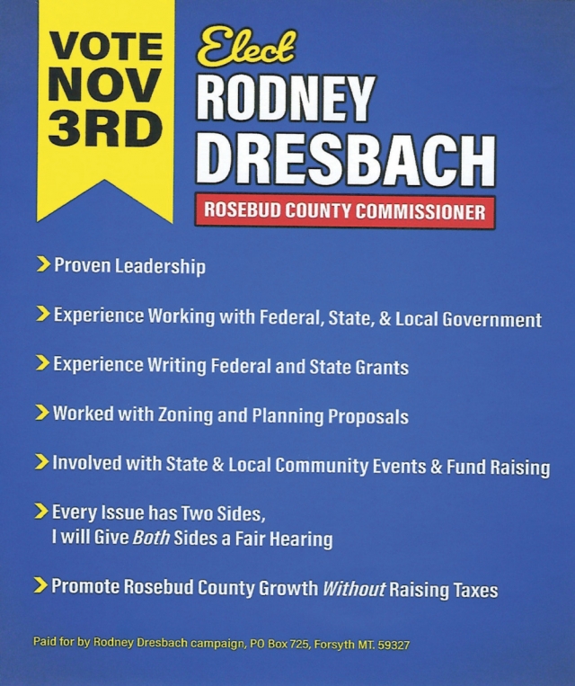 Proven Leadership You Can Vote, Rodney Dresbach