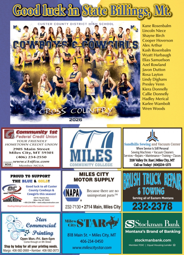 Good Luck! , Custer County District High School, Miles City, MT