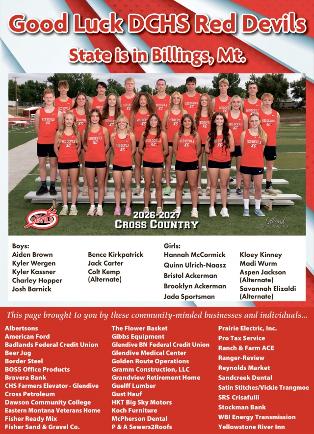 Good Luck Red Devils!, Dawson County High School, Glendive, MT