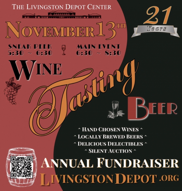 Wine, Beer & a Silent Auction, The Livingston Depot Center