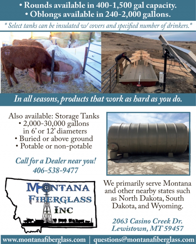 Upgrade Ranch Water Systems!, Montana Fiberglass Inc, Lewistown, MT