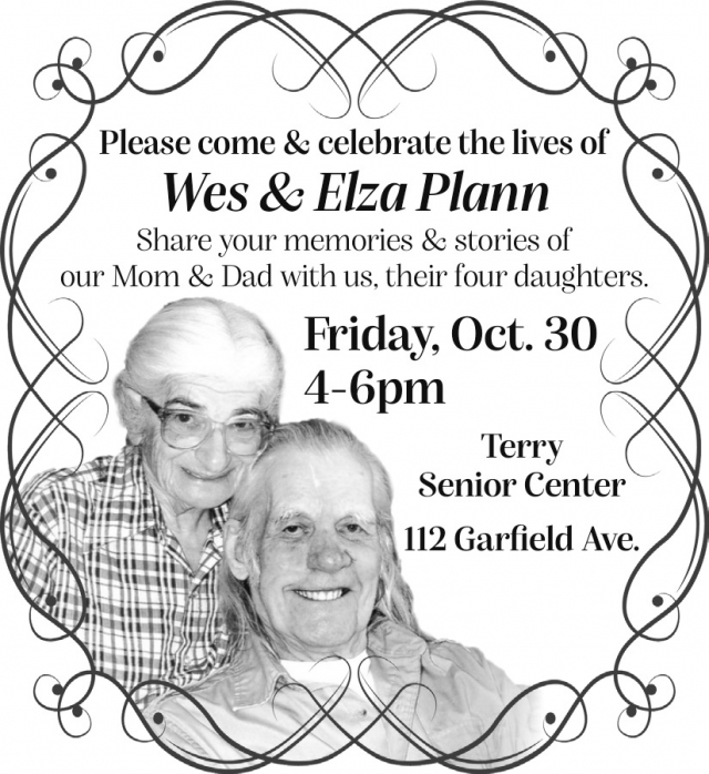 In Loving Memory, Wes & Elza Plann