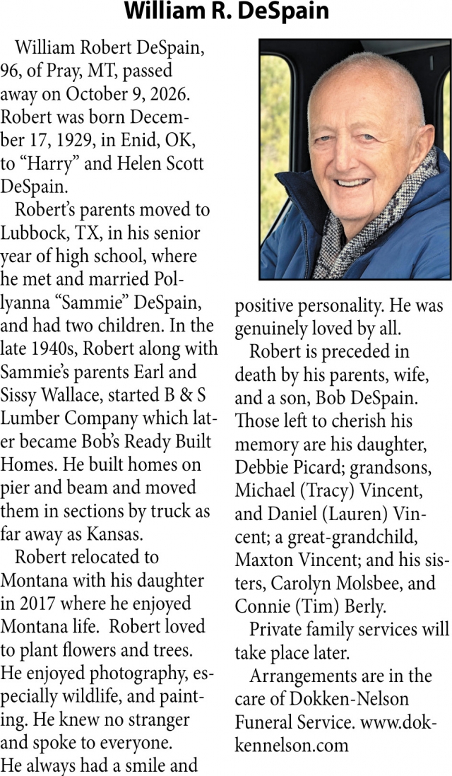 Celebration of Life, William R. DeSpain