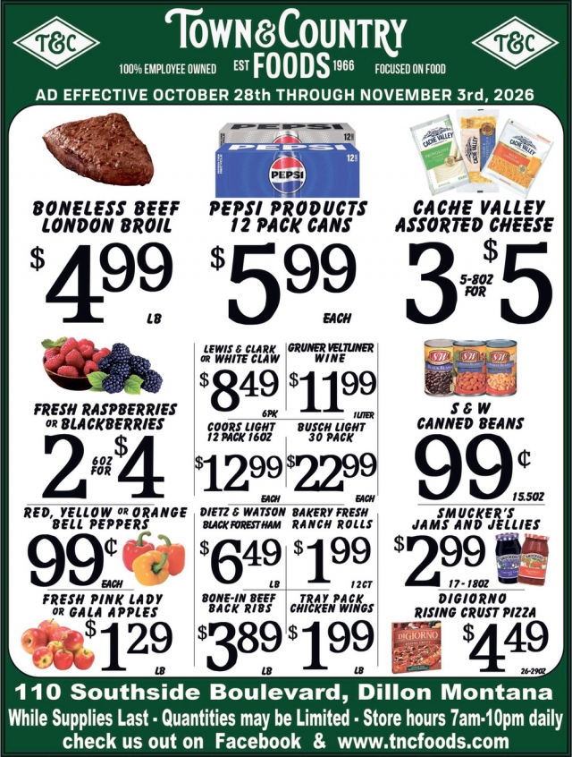 Huge Grocery Savings Inside, Town & Country Foods - Dillon, Dillon, MT
