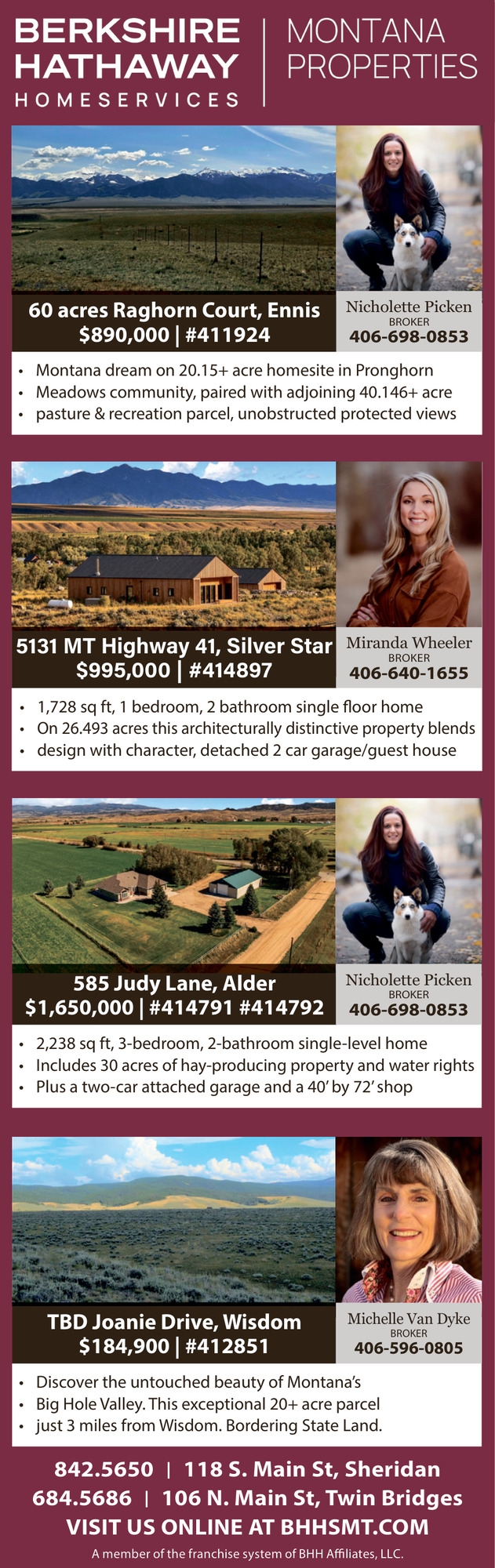 New Listing, Don't Miss Out, Michelle Van Dyke / Nicholette Picken / Miranda Wheeler - Berkshire Hathaway HomeServices Montana Properties