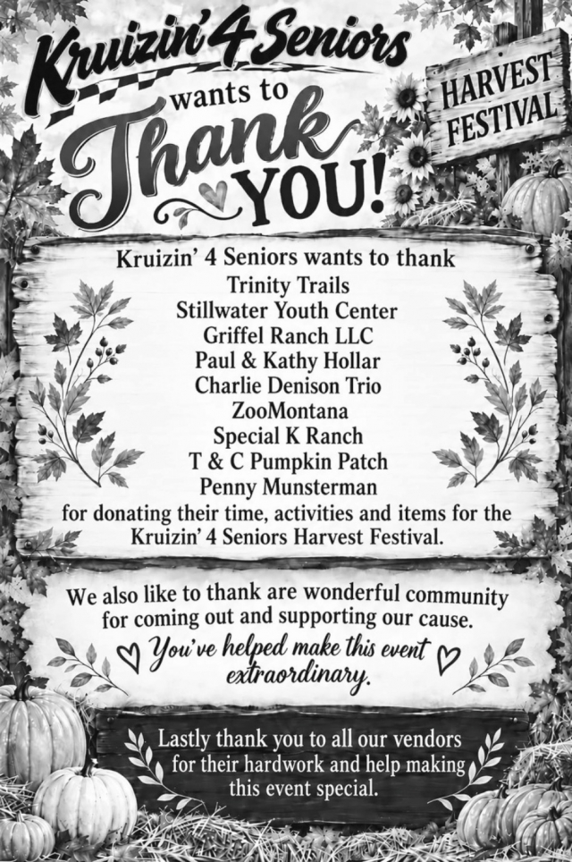 Thank You for Making It Special, Kruizin' 4 Seniors, Columbus, MT