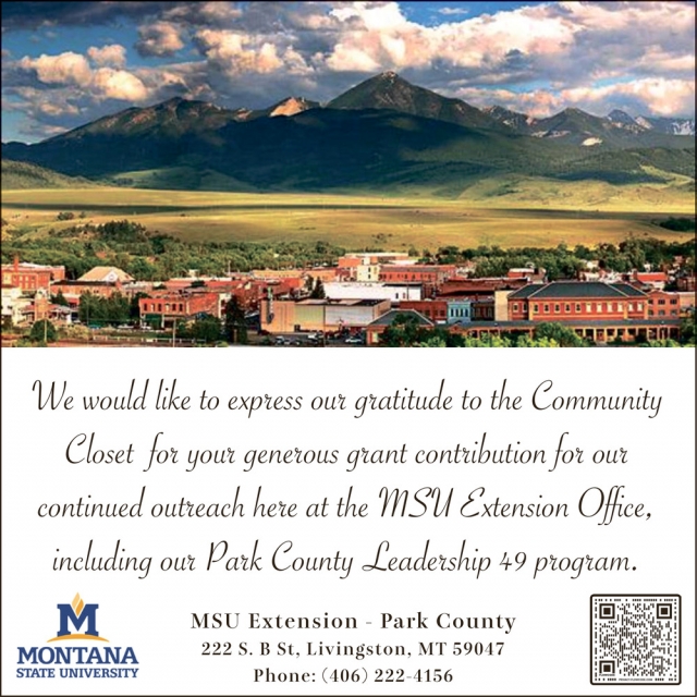 Thank You Community!, Montana State University - Extension, Bozeman, MT