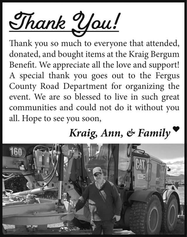 Thank You Everyone!, Kraig, Ann & Family