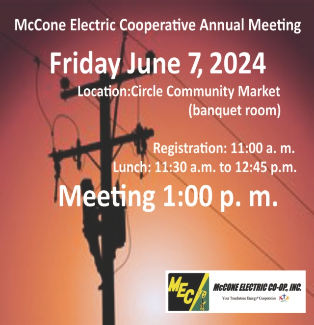 Annual Meeting, McCone Electric Co-op, Inc. Annual Meeting (June 7, 2024)