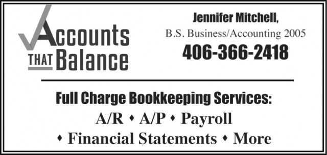 Financial Statements, Accounts that Balance, Stanford, MT