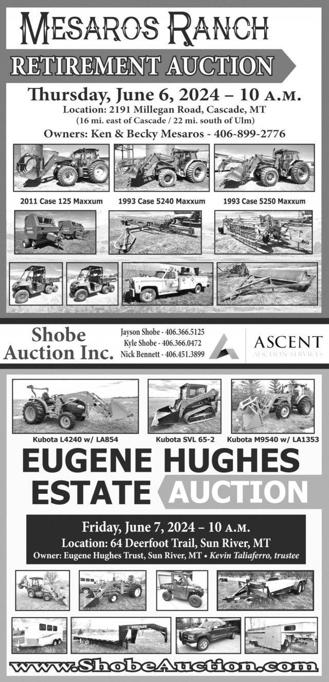 Retirement Auction, Shobe Auction & Realty, Lewistown, MT