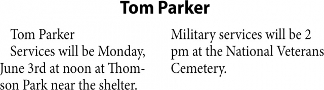 Tom Parker, Obituaries, Glendive, MT