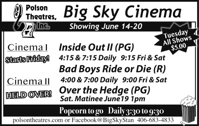 Inside Out II, Polson Theatres, Inc - Big Sky Cinema, Dillon, MT