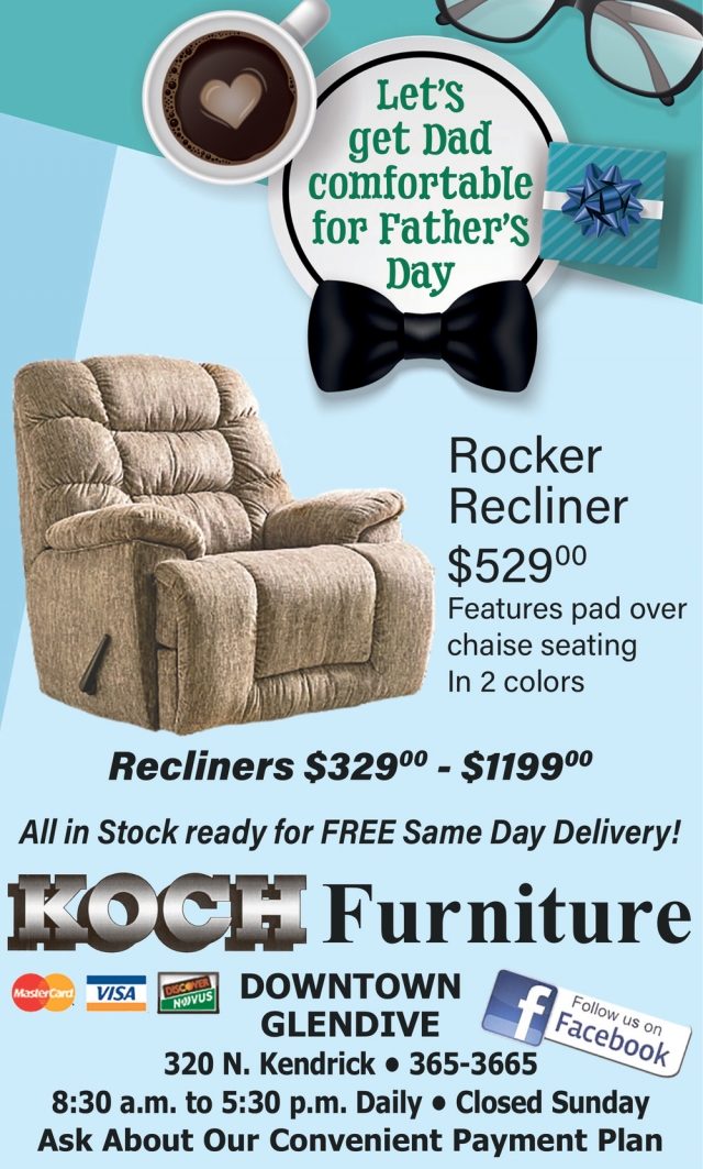 Rocker Recliner, Koch Furniture, Glendive, MT