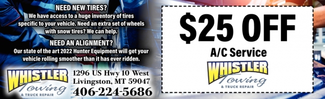 Need New Tires?, Whistler Towing LLC, Livingston, MT
