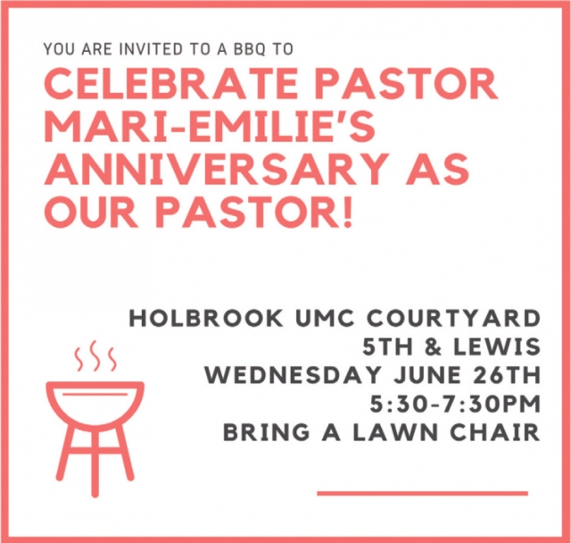 Celebrate Pastor Mari-emilie's Anniversary as Our Pastor, Holbrook United Methodist Church