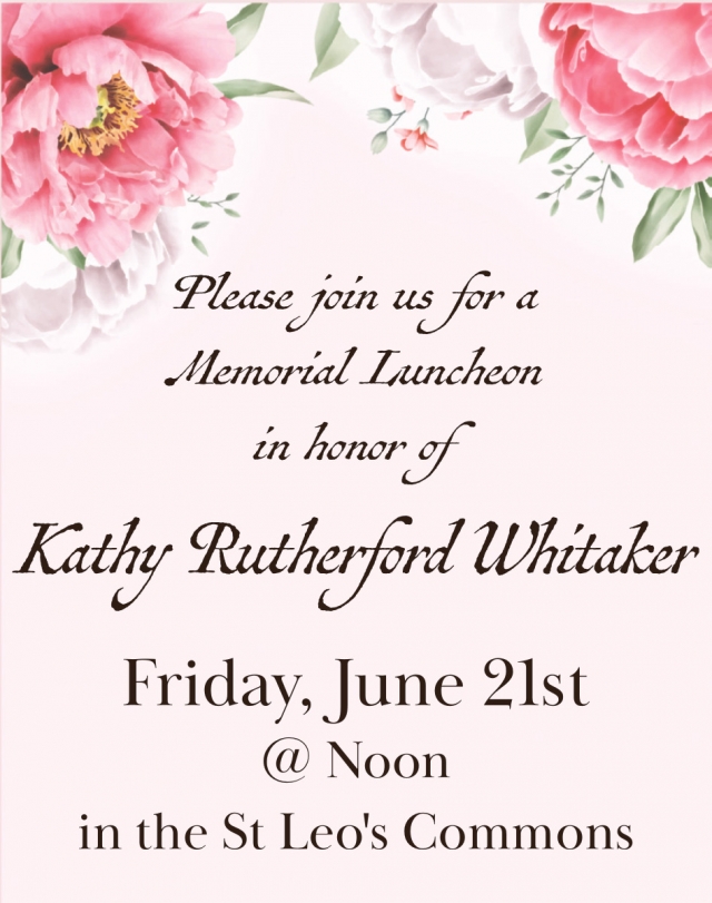 Memorial Luncheon, Kathy Rutherford Whitaker Memorial Luncheon