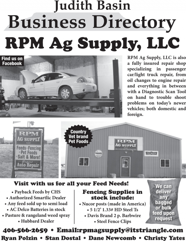Business Directory, RPM Ag Supply, LLC, Stanford, MT