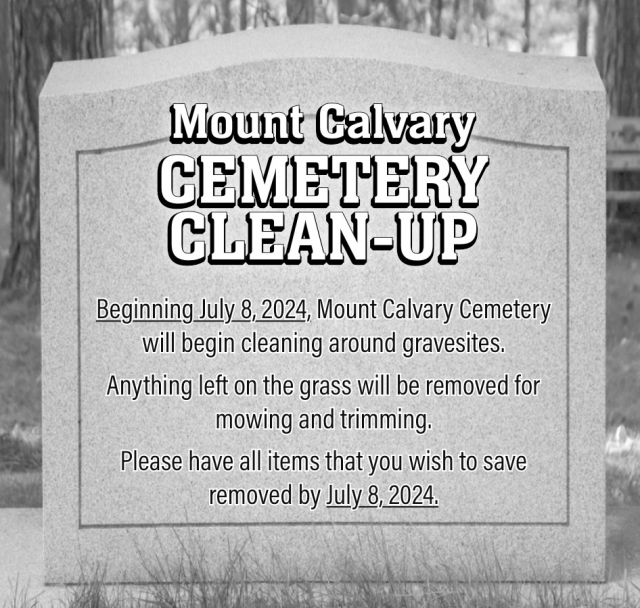 Cemetery Clean-up, Mount Calvary Cemetery