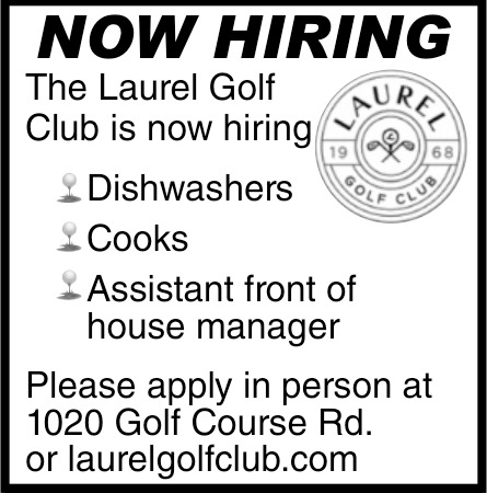 Now Hiring, Laurel Golf Club, Laurel, MT