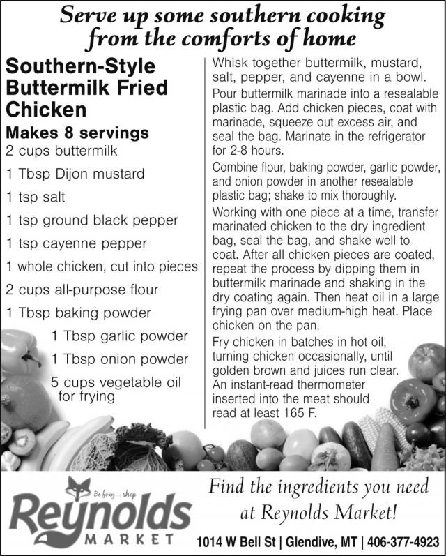 Southern-Style Buttermilk Fried Chicken, Reynolds Market, Sidney, MT