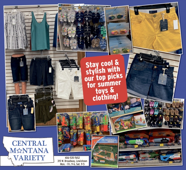 Summer Toys & Clothing!, Central Montana Variety, Lewistown, MT
