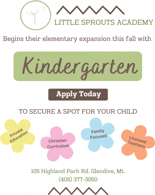 Kindergarten, Little Sprouts Academy, Glendive, MT