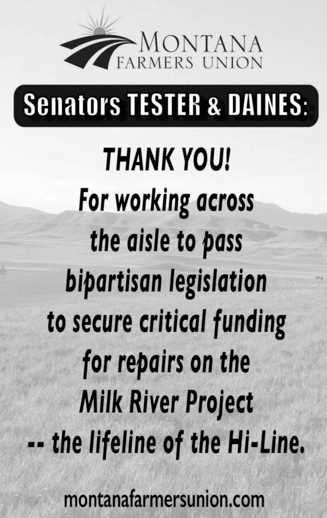 Senators Tester & Daines, Montana Farmers Union, Great Falls, MT