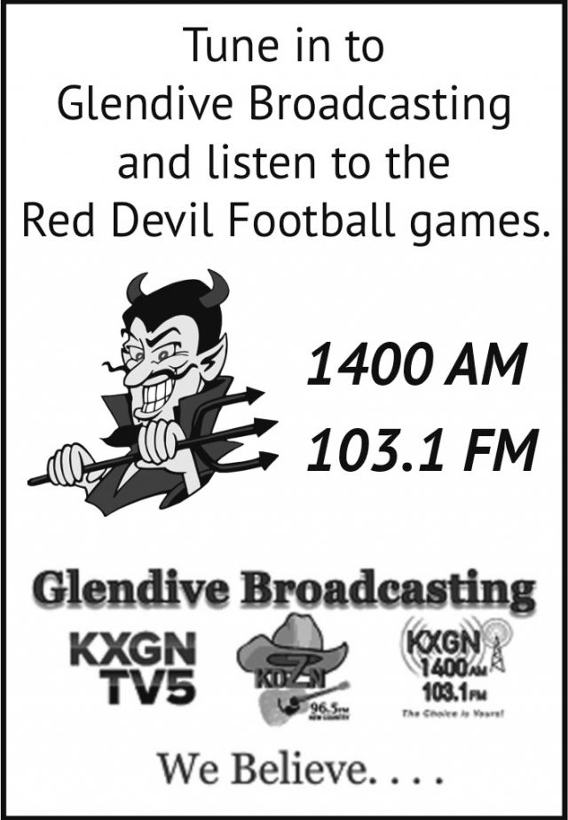 Listen to the Red Devil Football Games, Glendive Broadcasting