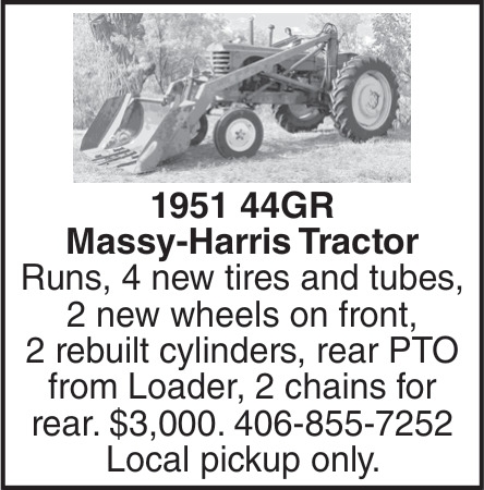 Massy-Harris Tractor, 406-855-7252